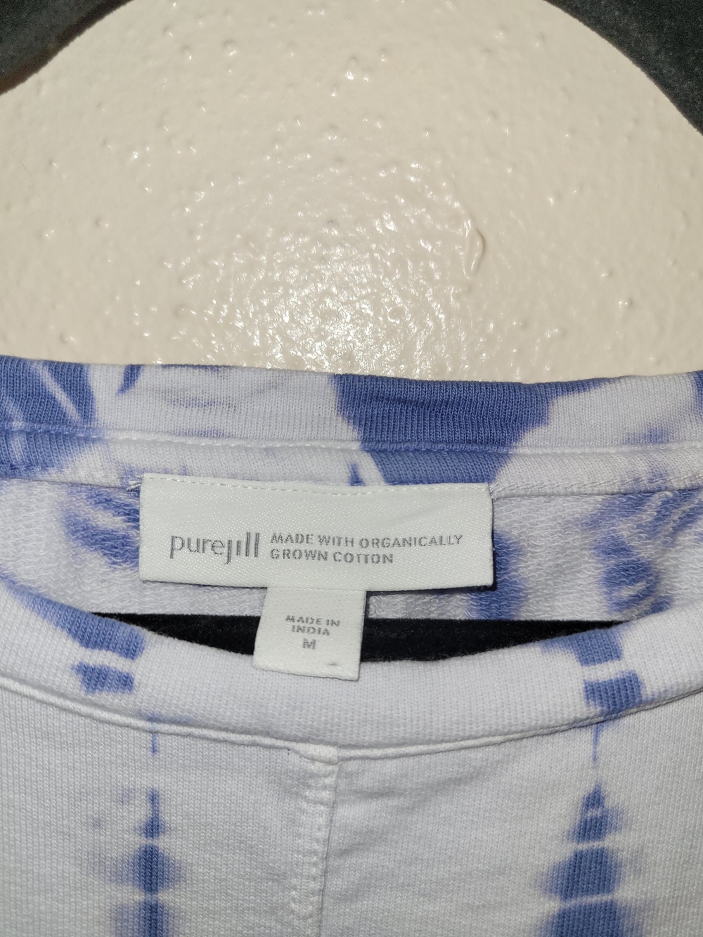 Pure Jill Jjill Coastal Tie-Dye Blue Dolman Sleece Pullover Top - Picture 2 of 5